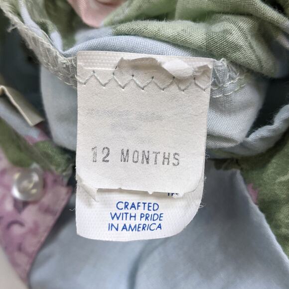 Vintage Bubble Romper Baby Girls Size 12m Three Blind Mice  Blue Floral Spring - Picture 5 of 5